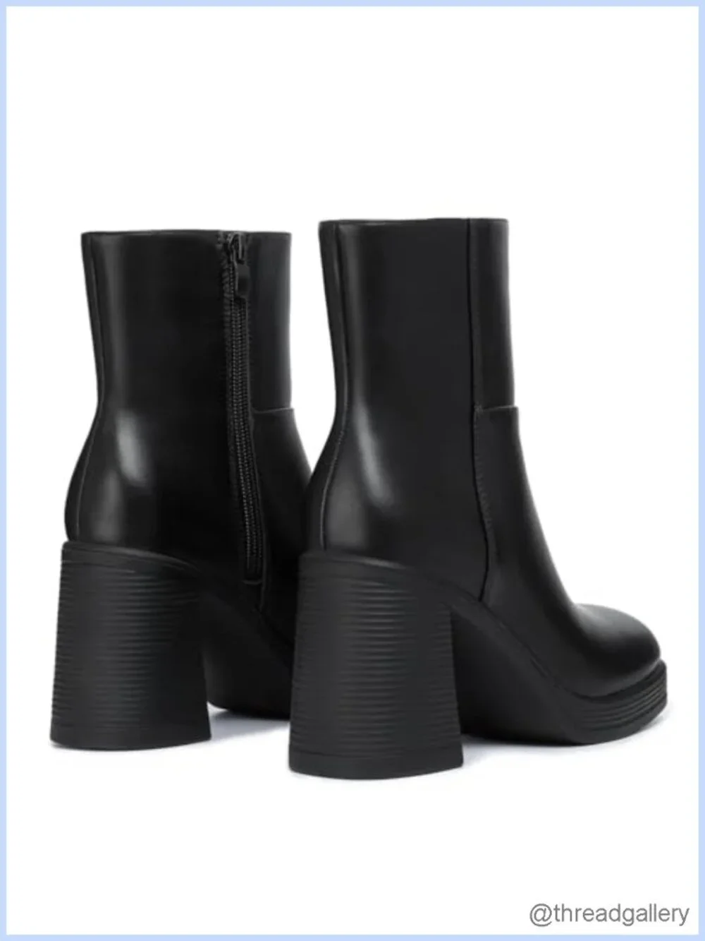 Women's Platform Ankle Boots Chunky Block Heel Square Toe Fashion Booties Side